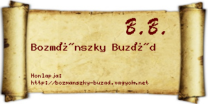 Bozmánszky Buzád névjegykártya
